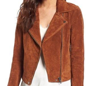 BLANKNYC Suede Moto Jacket Chestnut Spice